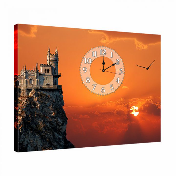 Красивий годинник картина настінний оригінальний в зал, вітальню dkr354469, 53х72 см