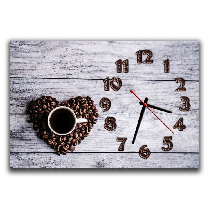 Годинник настінний для кухні Час кави, 30х45 см
