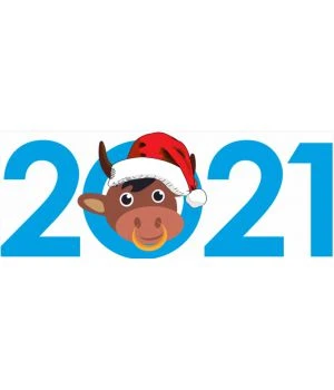 Наклейка Год Быка 500х200 мм