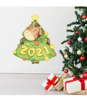 Наклейка Елочка 2021 450х515 мм