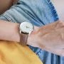 Часы наручные молодежные с рисунком, 2 ремешка, Минимализм серо-коричневый, серебро