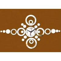 85x50 см, Circles Silver 3д часы оригинальные декоративные