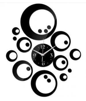 50x85 см, Sphere Black 3д годинник декоративний красивий