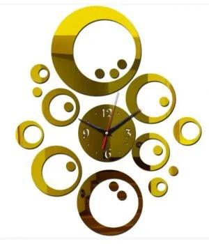 50x85 см, Sphere Gold 3д годинник декоративний красивий