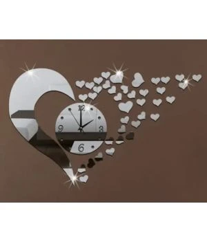 40х50 см, Love Silver 3д часы оригинальные декоративные