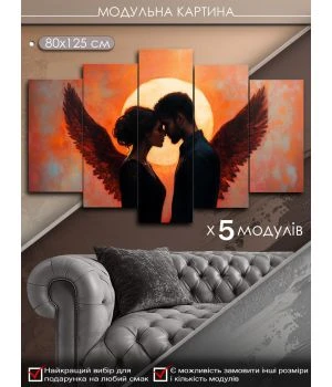 Интерьерная модульная картина на холсте в спальню, гостиную 88330, 80х125 см