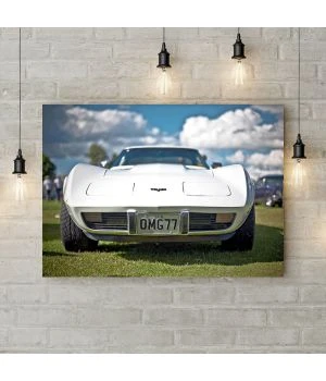 Картина на полотні Old white corvette, 50х35 см