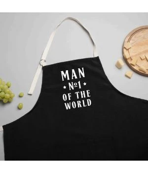 Фартух Man №1 of the world, Чорний, англійська
