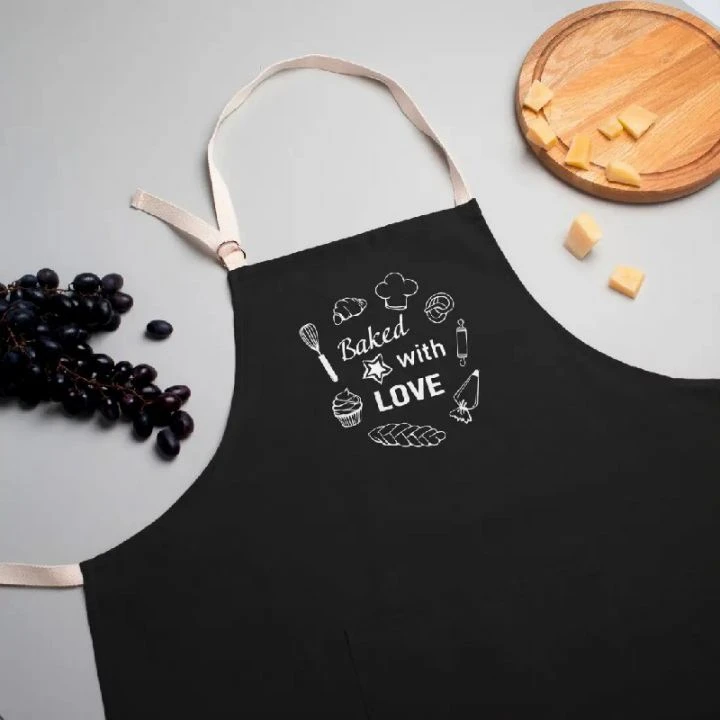 Фартух Baked with love, Чорний