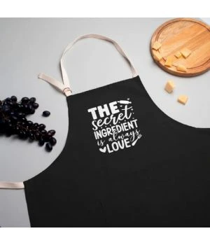 Фартух The secret ingredient is always love, Чорний