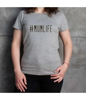 Футболка #Mumlife, Сірий