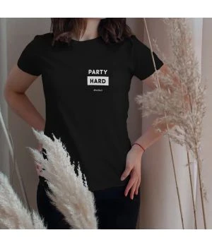 Футболка Party hard жіноча, Чорний