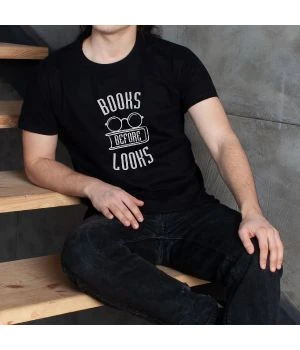 Футболка Books before looks чоловіча, Чорний