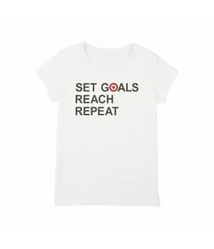 Футболка жіноча Set Goals Reach Repeat, Білий