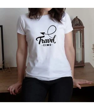 Футболка жіноча Travel time, Білий
