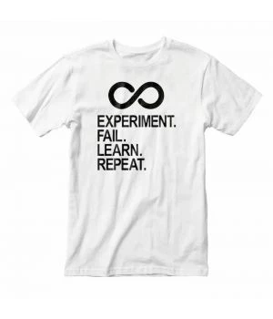 Футболка чоловіча Experiment Fail Learn Repeat, Білий