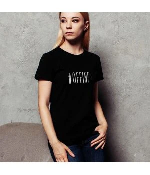 Футболка #offine жіноча, Чорний