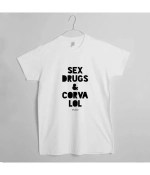 Футболка чоловіча Sex, Drugs and Corvalol біла