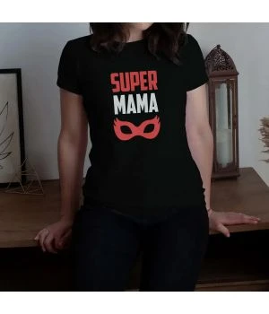 Футболка SUPER MAMA, Чорний