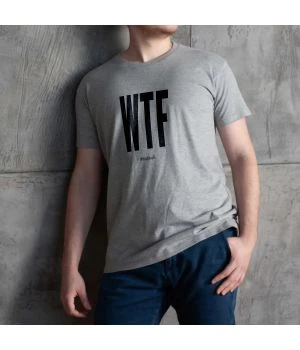 Футболка чоловіча WTF сіра, Сірий