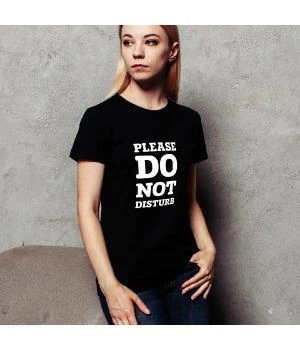 Футболка жіноча Please do not disturb, Чорний
