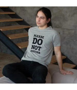 Футболка чоловіча Please do not disturb, Сірий