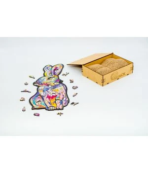 Дерев'яний пазл з фанери Rabbit, Розмір А3, Подар коробка