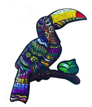 Фигурные пазлы из дерева Toucan S, 60 деталей Картонная коробка