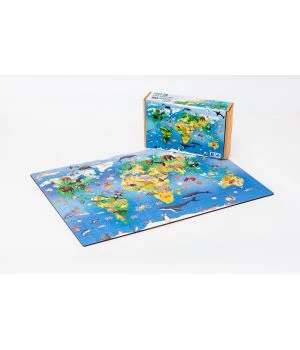 Деревянный пазл для детей Kids world, Розмір А3, Картон коробка