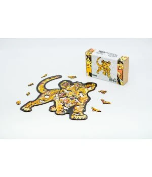 Фигурный деревянный пазл для детей и взрослых Lion, Розмір А3, Картон коробка