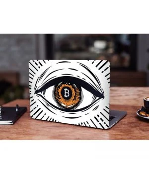 Защитная виниловая наклейка для ноутбука Bitcoin crypta 380х250 мм Матовая