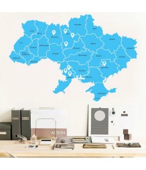 Интерьерная наклейка “Карта Украины”