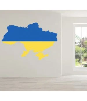 Декоративная интерьерная наклейка Карта України, прапор