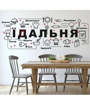120x45 см Їдальня Наклейка декоративная интерьерная для стен