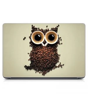 Универсальная наклейка на ноутбук 15.6"-13.3" Coffee Owl Матовая 380х250 мм