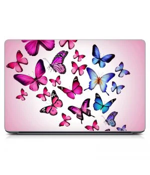 Универсальная наклейка для ноутбука, 13.3"-17.3” 400x260 мм Pink Butterflies Матовая