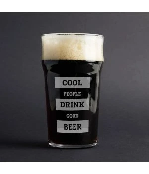 Келих для пива Cool people drink good beer, англійська, Крафтова коробка