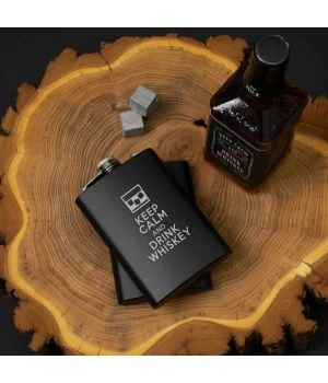 Подарункова сувенірна Фляга Keep calm and drink whiskey, англійська
