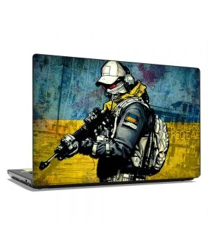 Універсальна наклейка для ноутбука 15.6"-13.3" Soldier 380х250 мм