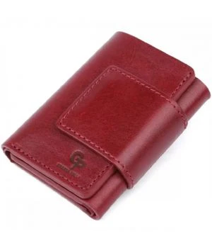 Портмоне кожаное, глянец, бордовое Grande Pelle 504661