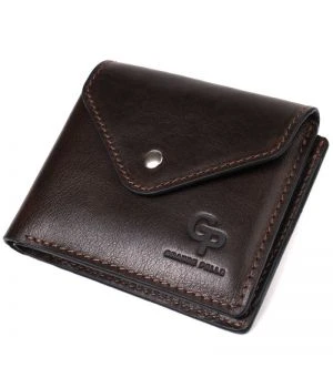 Мужское кожаное портмоне коричневое Grande Pelle 545620