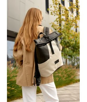 Рюкзак ролл Sambag унисекс RollTop KQN чорно-сірий, 85912