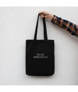 Подарункова Екосумка GoT Valar morghulis, Чорний, англійська з написом
