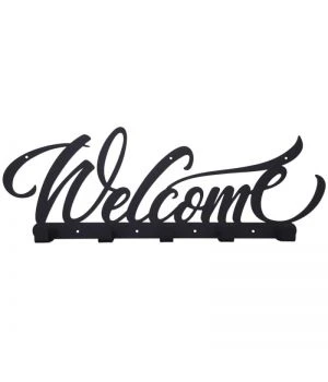 Вішалка для одягу настінна оригінальна Welcome Black