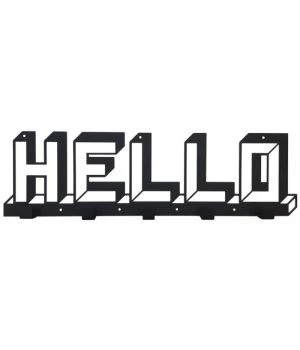 Вішалка для одягу настінна оригінальна Hello