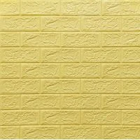 Самоклеющаяся декоративная 3D панель желто-песочный кирпич 700x770x5мм
