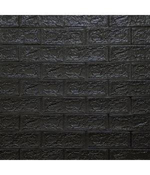 Декоративная 3D панель самоклейка под кирпич Черный 700x770x5мм