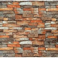Самоклеящаяся декоративная 3D панель под кирпич красный песчаник 700x770x5мм