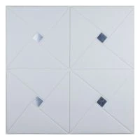 Самоклеюча 3D панель декоративна ромб зі сріблом 700x700x6,5 мм