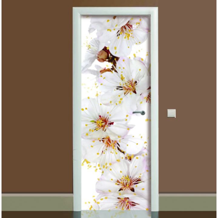 Наклейка на дверь Цветы вишни, 65х200 см